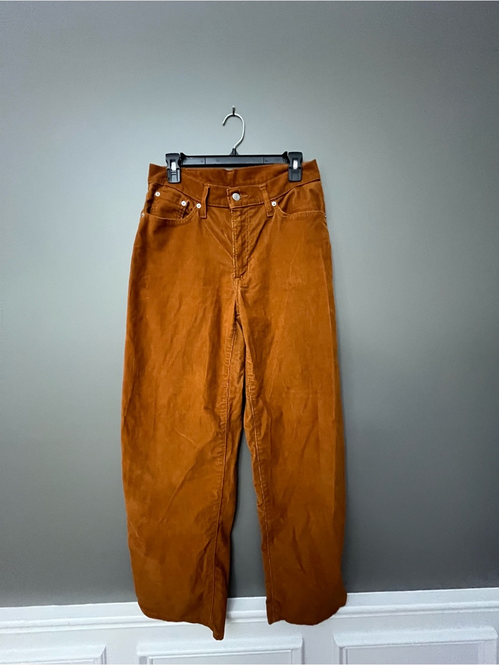 Levi’s Womens Rust Brown Corduroy Wide Leg Pants - Size 27